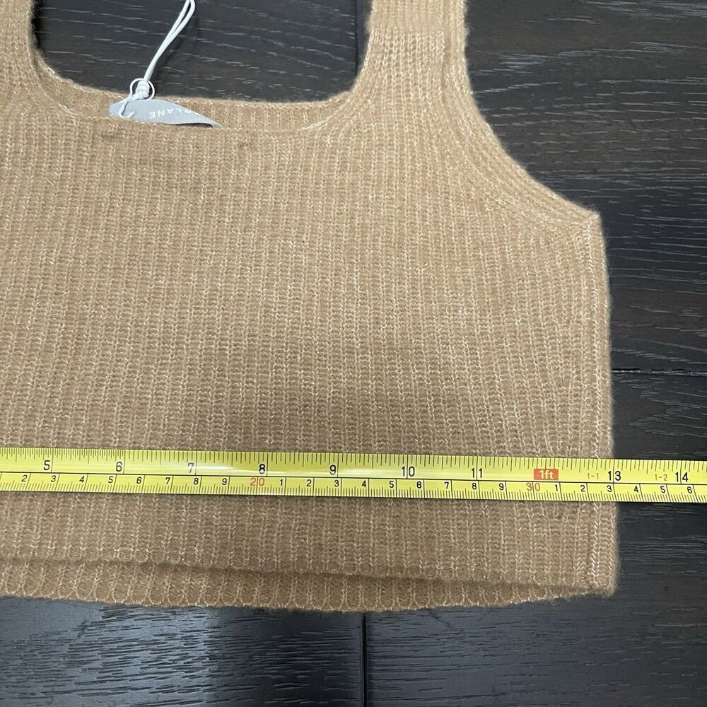 EVERLANE Sweater Tank Top Small Camel NEW Crop Top Ribbed Knit Soft Cozy Wool - Picture 11 of 13